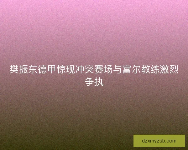 樊振东德甲惊现冲突赛场与富尔教练激烈争执