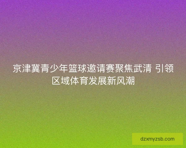 京津冀青少年篮球邀请赛聚焦武清 引领区域体育发展新风潮